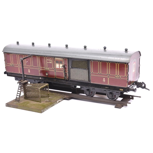 113 - A Gauge One railway Carette for Bassett Lowke LMS 1924 Royal Mail TPO coach. Travelling Post Office ... 