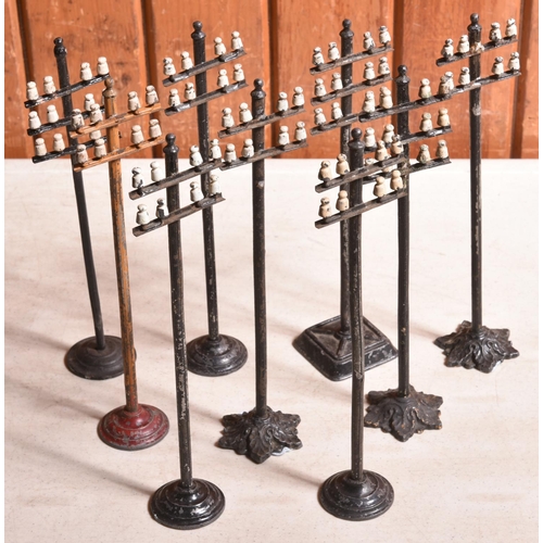 85 - 9x Gauge One Marklin Telegraph Poles. Tinplate poles with diecast bases. Approx height; 260mm. QGC f... 