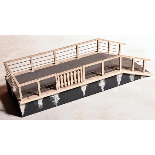 88 - A Gauge One Bassett Lowke wooden Cattle Dock. Platform section with fencing and gate. Approx length;... 