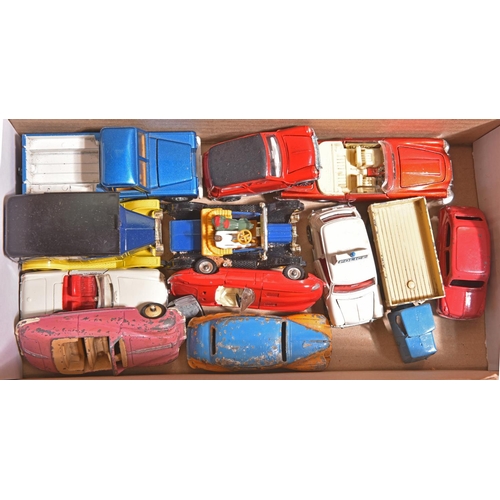 368 - 12 Dinky Toys. 2x Mini's-Cooper Police and Minor Automatic, Aston Martin DB5, Ford Model T, Cartoon ... 