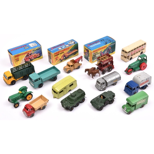 223 - 17 Matchbox series/superfast etc vehicles. 3 boxed 2 Superfast - No.4 Gruesome Twosome and No.31 Vol... 