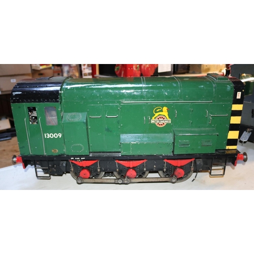 37 - A 5 inch gauge battery driven Class 08 0-6-0T diesel shunter. Home built steel and plywood body with... 