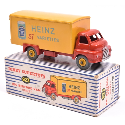 452 - Dinky Supertoys Big Bedford Van 'HEINZ' (923). Red cab and chassis with yellow rear body, yellow whe... 