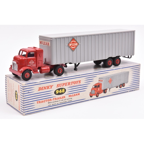 454 - A Dinky Supertoys Tractor-Trailer McLean (948). In red and grey 'McLean Trucking Company' livery, wi... 