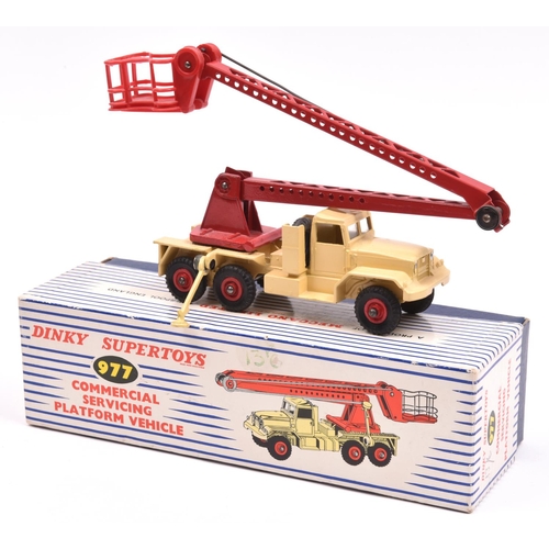 455 - Dinky Supertoys  Commercial Servicing Platform Vehicle (977). In cream with red boom, bucket and red... 