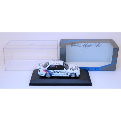 149 - Minichamps 1:43 E30 M3 Racing Car. (12021). Linder/Original BMW Teile, racing number 16, driver Hege... 