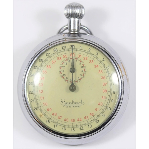 26 - Hanhart Kriegsmarine 30 second stopwatch. Plated case, 51mm diameter, slight scratching. Marked with... 