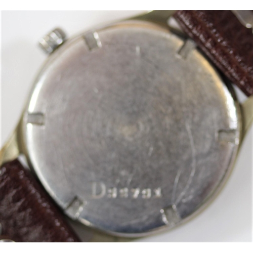 30 - D marked Alpina wristwatch. Serial D92791. All plating removed from case, brass finish, 32mm without... 