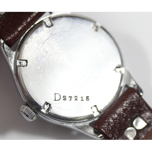 31 - D marked Alpina wristwatch. Serial D97215. Plated case, refinished, 32mm without crown. Screw caseba... 