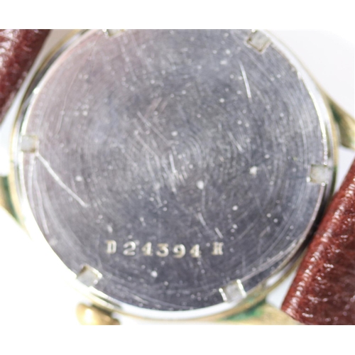 34 - DH marked Buren wristwatch. Serial D 24394 H. Plated case, almost all plating worn away, pitting to ... 