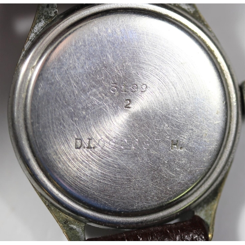 40 - D.I.H marked Helvetia centre seconds wristwatch. Serial D.I.000687H. Plated case with snap back, wea... 