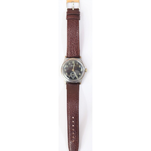 41 - DH marked Helvetia wristwatch. Serial D200159H. Plated case with brushed finish, wear and pitting to... 