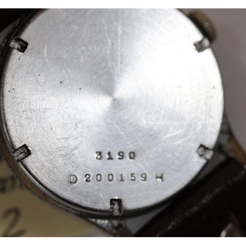 41 - DH marked Helvetia wristwatch. Serial D200159H. Plated case with brushed finish, wear and pitting to... 