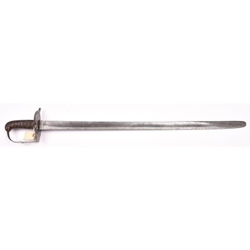 140 - A 1796 pattern Heavy Cavalry trooper’s sword, blade 33” (slightly shortened, the tip rounded), with ... 