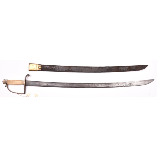 142 - A late 18th century Infantry officer’s spadroon, broad SE blade 29½” with single narrow fuller, plai... 