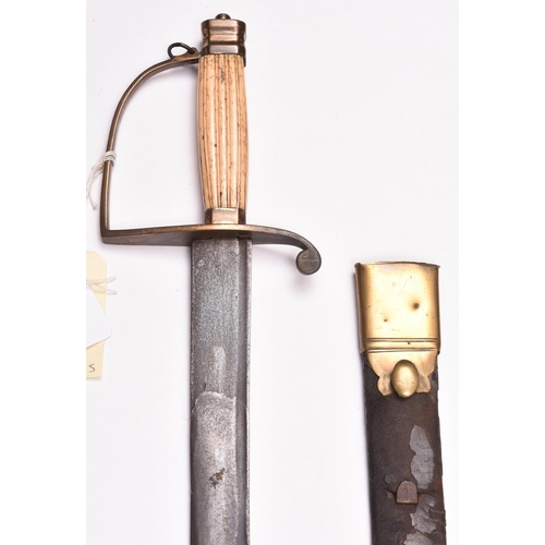 142 - A late 18th century Infantry officer’s spadroon, broad SE blade 29½” with single narrow fuller, plai... 