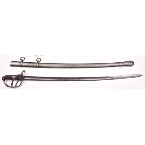 143 - An 1821 pattern Light Cavalry trooper’s sword,  blade 35” with maker’s mark “VW” and inspector’s mar... 