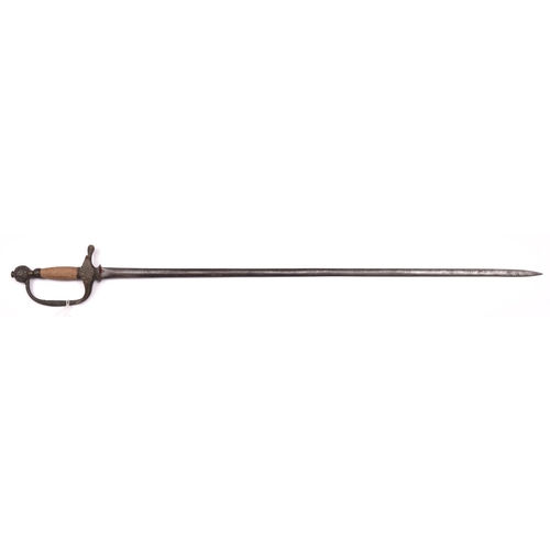 178 - An early 19th century Continental smallsword, slender DE blade 27” etched with scrolls and foliage a... 