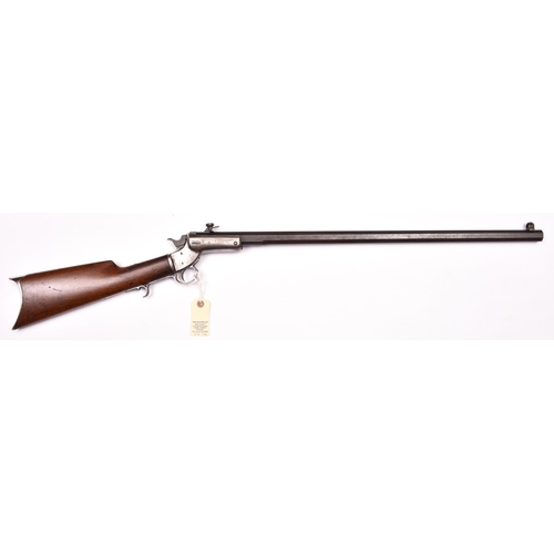 200 - A .32” rimfire Stevens centre hammer tip down rifle,  number 10431, 40½” overall, heavy octagonal ba... 