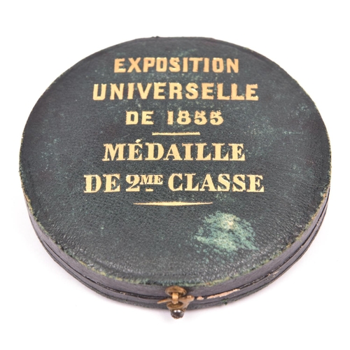 23 - A fine French bronze prize medallion for the 1855 “Exposition Universelle”, 60mm diam, the obverse w... 