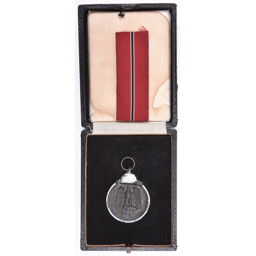 57 - A Third Reich Eastern Front medal, GC, in a box with a length of ribbon.  £30-40