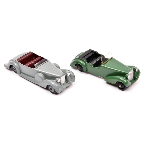 373 - 2 Dinky Toys. A Lagonda Sports Coupe (38c). In grey with maroon interior and grey wheels. Together w... 