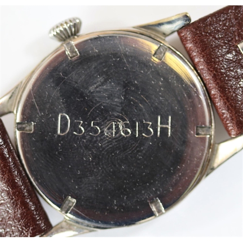 88 - DH marked Silvana wristwatch. Serial D354613H. Plated case, refinished, 34mm without crown. Springba... 