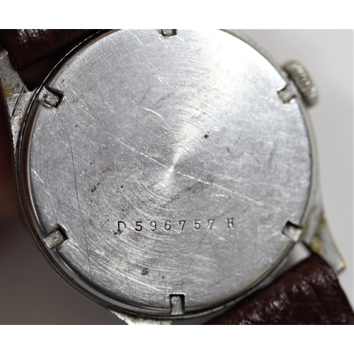 78 - DH marked Recta wristwatch. Serial D596757H. Plated case, brushed finish, wear to plating, 34mm with... 