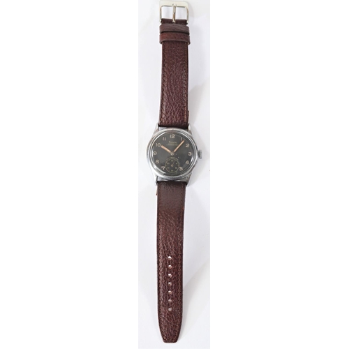 79 - DH marked Phenix wristwatch. Serial D 961 H. Bright plated case, some wear to plating, 33mm without ... 