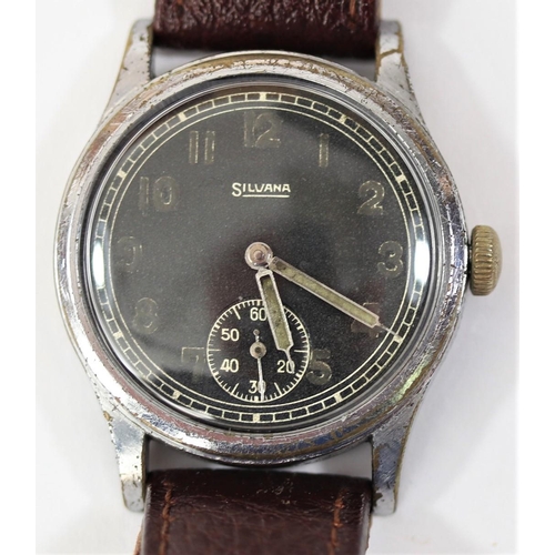 90 - DH marked Silvana wristwatch. Serial D335541H. Plated case, brushed finish, some plating wear and pi... 