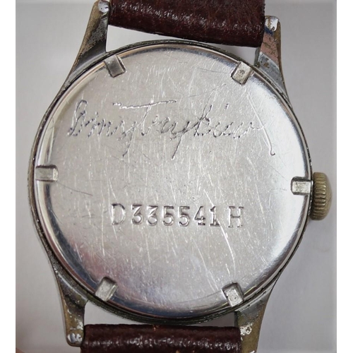 90 - DH marked Silvana wristwatch. Serial D335541H. Plated case, brushed finish, some plating wear and pi... 