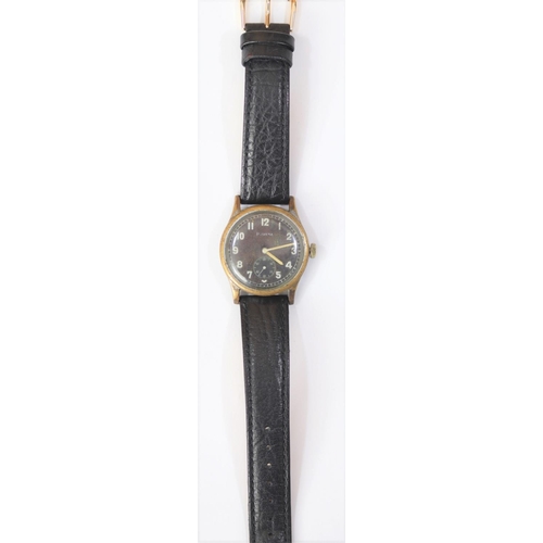 72 - DH marked Helvetia wristwatch. Serial D6594H. Plated case with brushed finish, heavy wear to plating... 