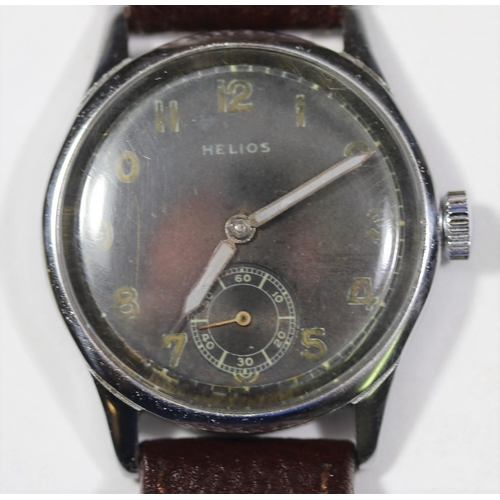 68 - DH marked Helios wristwatch. Serial D 1616 H.  Stainless steel case with polished finish, 33mm witho... 