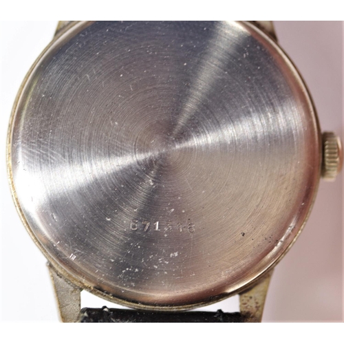 85 - Wagner wristwatch. Serial 671348. Plated case, brushed finish, considerable wear to plating, 35mm wi... 