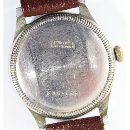 87 - Civitas aviators type wristwatch. Plated case, brushed finish, some light plating wear, coin edged b... 