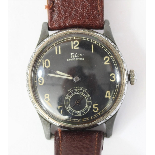 73 - Felco wristwatch. Plated case, almost all plating removed from midcase, bezel pitted and worn, 33mm ... 