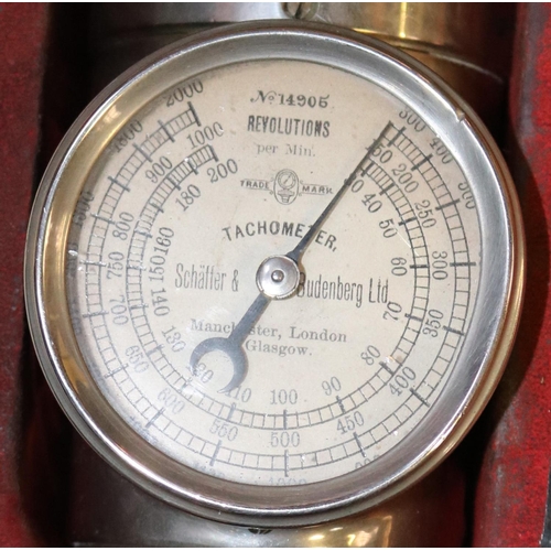 48 - A Tachometer by Schaffer & Budenburg Ltd, Manchester, London & Glasgow. A late 19thC/early 20thC han... 