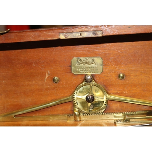 54 - A 19th Century Magneto machine in a mahogany case with magnetic indicator to lid. GC-VGC for age. £4... 