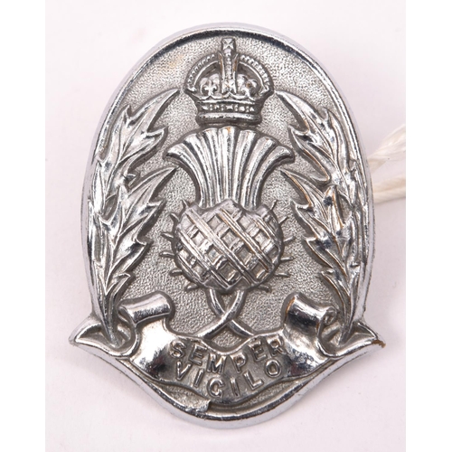54 - A rare pre 1952 Edinburgh City Police cap badge size chrome plated helmet plate. GC           £65-70