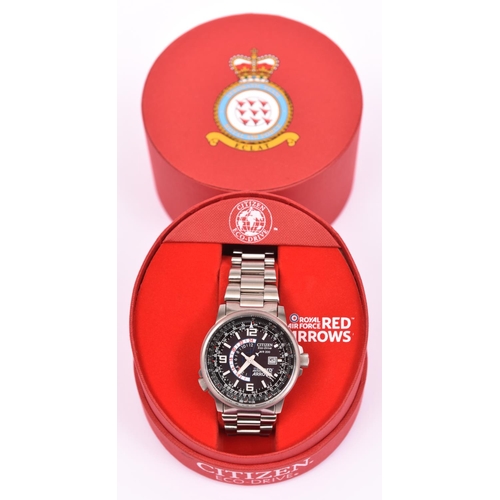 102 - A Citizen Eco-Drive Red Arrows Pilot Watch BJ7050-54E with quartz movement. Stainless steel case and... 