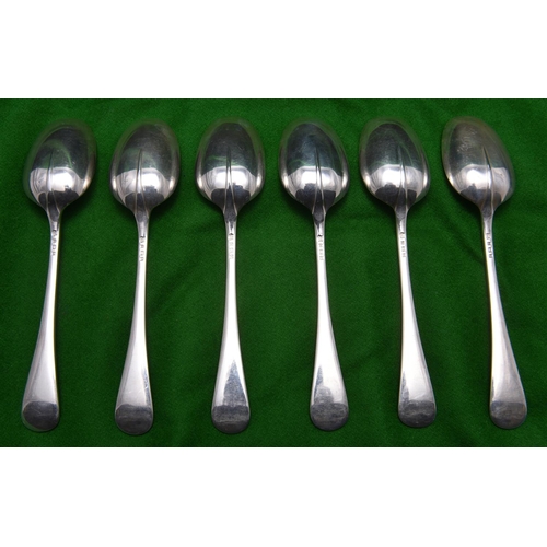 16 - 6x silver desert spoons of plain design. Hallmarked Birmingham 1930, 'B.B.S.Ltd.'. Combined 360g. VG... 