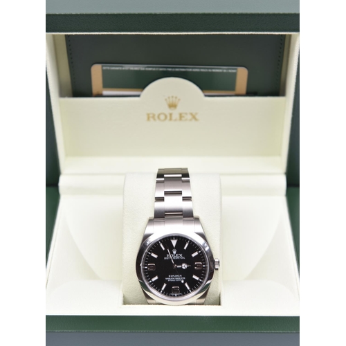 178 - A Rolex Oyster Perpectual Explorer watch with automatic self winding mechanism. Stainless steel case... 