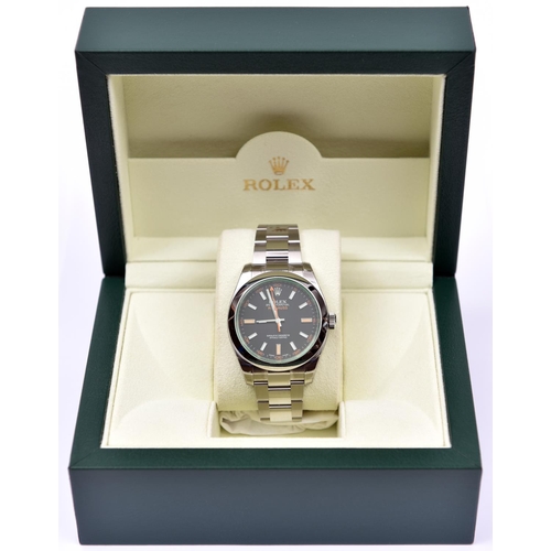 179 - A Rolex Milgauss Oyster Perpetual watch with automatic self winding mechanism. Stainless steel case ... 