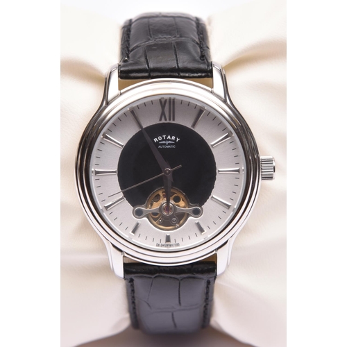 184 - A Rotary Automatic watch with automatic self winding movement. Metallic face and numeral markers wit... 