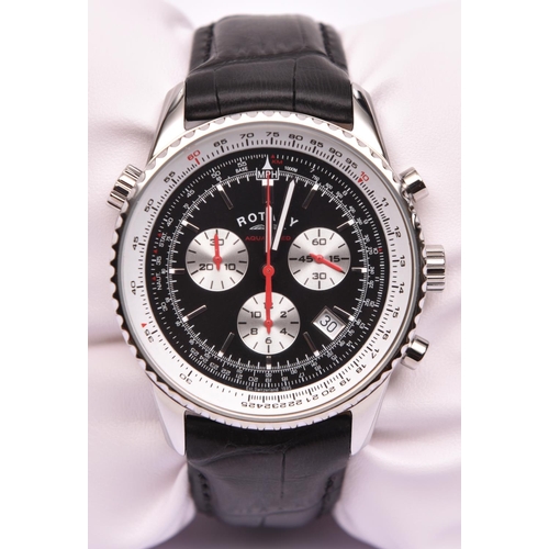 188 - A Rotary Aquaspeed Navitimer watch with quartz movement. Waterproof case with a black face and three... 