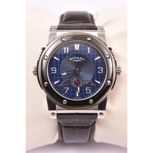 189 - A Rotary Revelation dual-faced watch with quartz movement. Reversable case with a dark blue face sho... 