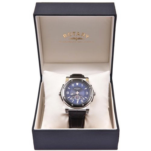 189 - A Rotary Revelation dual-faced watch with quartz movement. Reversable case with a dark blue face sho... 