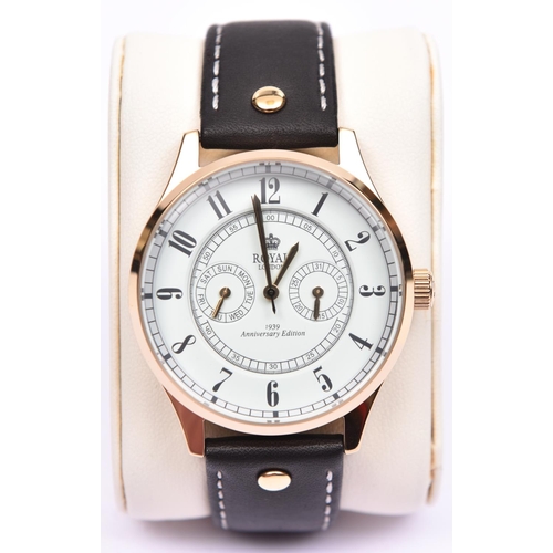 198 - A Royal, London watch 41110-02 1939 Anniversary Edition with quartz movement. 5ATM water resistant t... 