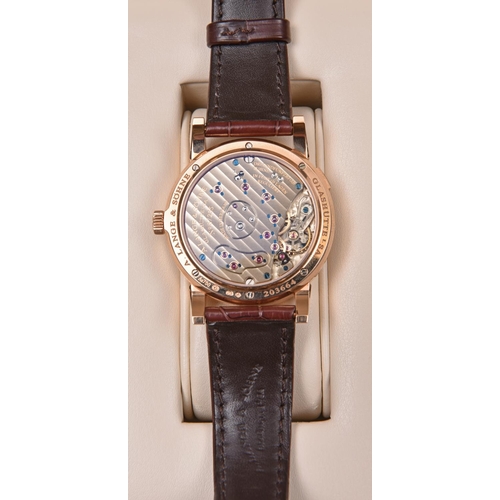 225 - A Lange & Sohne 'Lange 1' Automatic watch with automatic winding mechanism. 22 carat gold case, meta... 