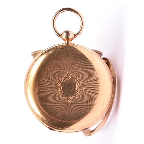 68 - A fine Victorian gold pocket watch. Key wound watch with Roman numerals to face and separate seconds... 